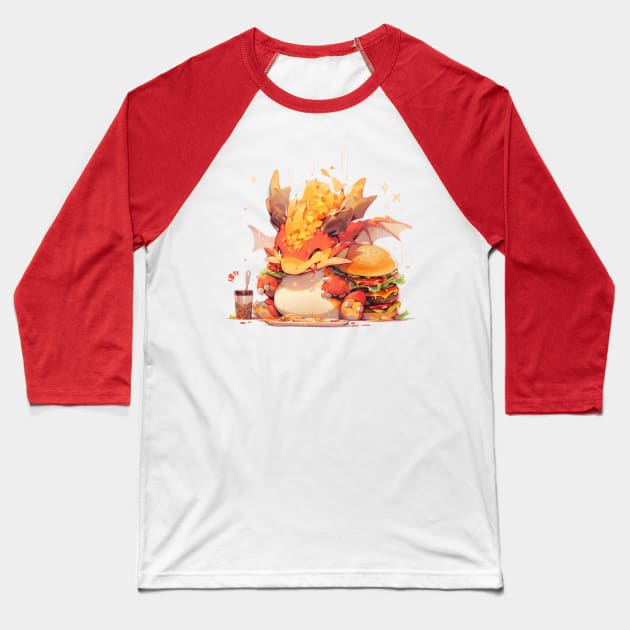 Junk food Dragon Baseball T-Shirt by HydraDreams